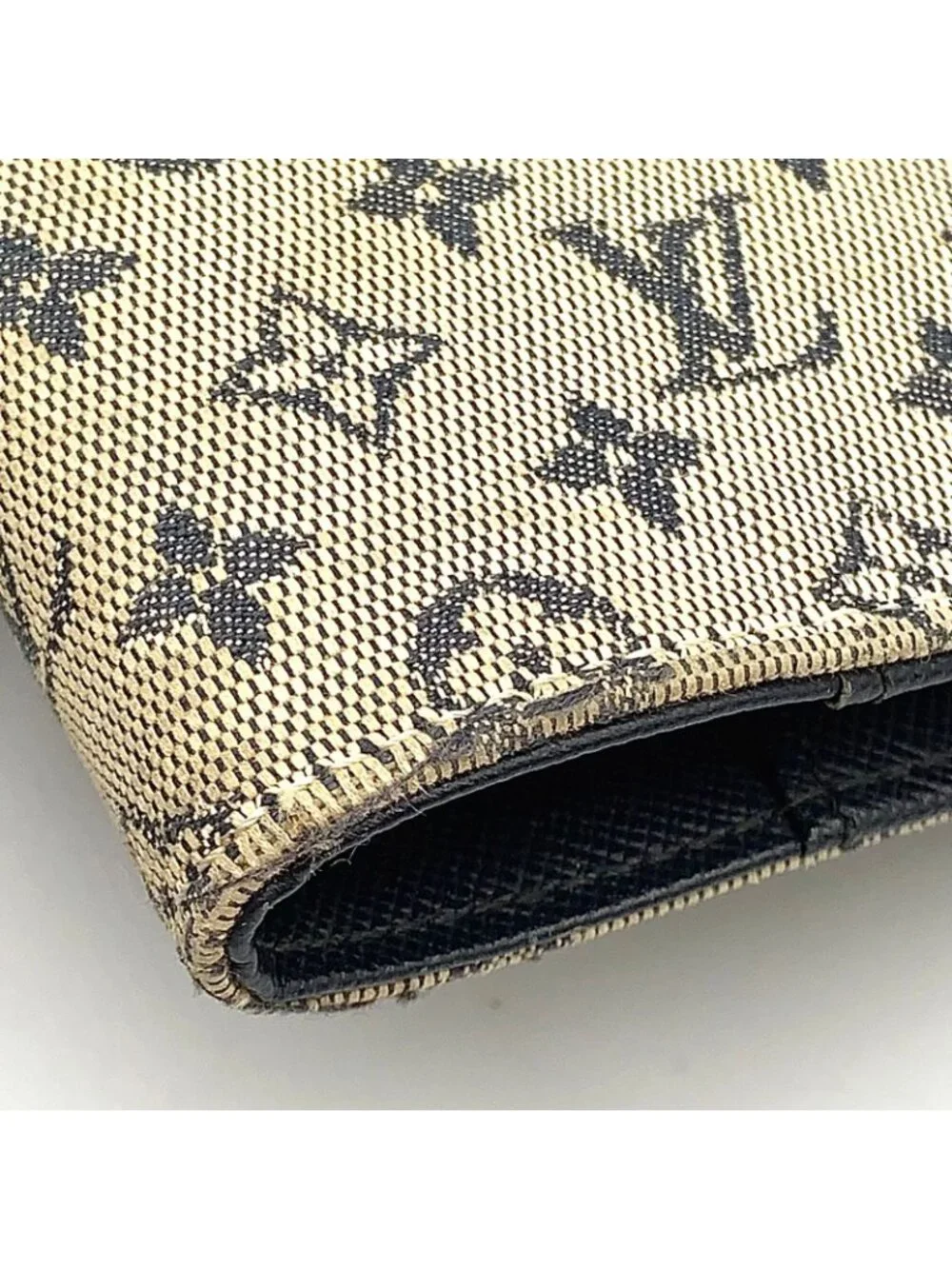 Louis Vuitton Monogram Mini Agenda PM Leather Canvas Navy Notebook Cover Gold